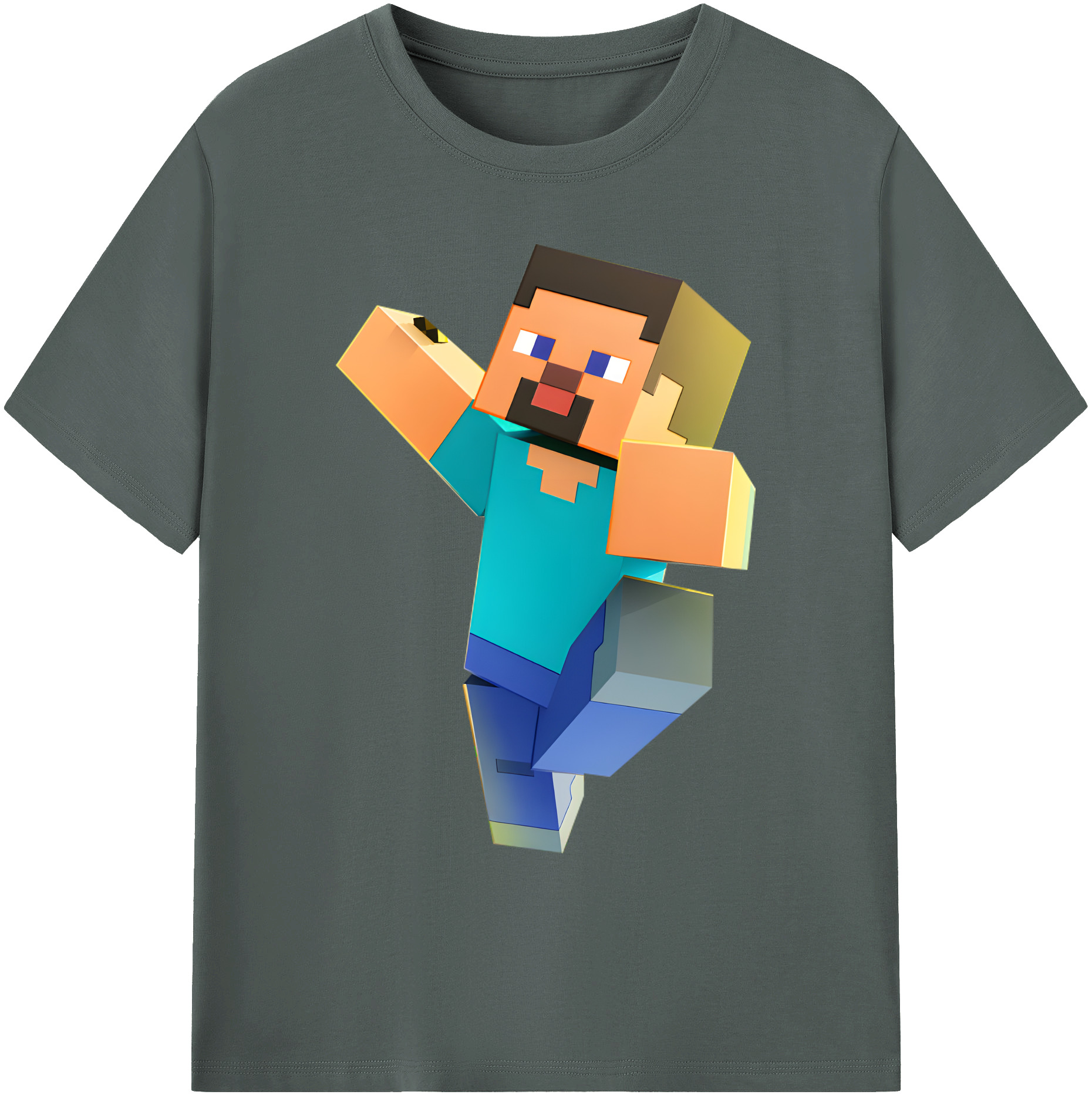 （画像用） マインクラフト ブロックの世界 Minecraft MC Block world 綿100％ メンズ半袖Tシャツ｜肌触りやわらか＆通気性